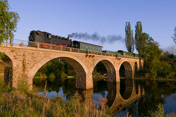 узкий размера железнодорожный локомотив (саксония) - built structure germany history 19th century style стоковые фото и изображения