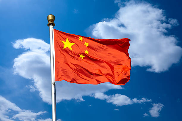 bandiera della cina - chinese flag foto e immagini stock