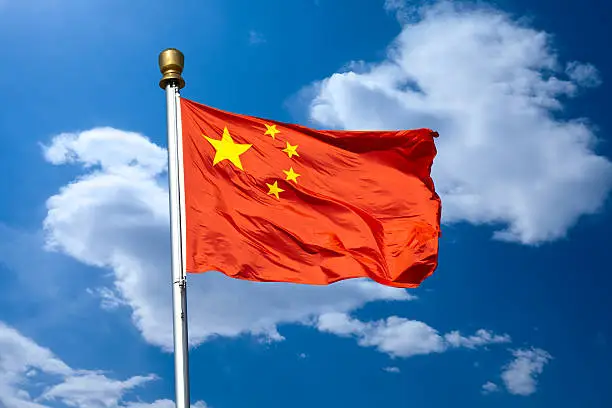 Chinese flag in beijing tiananmen square