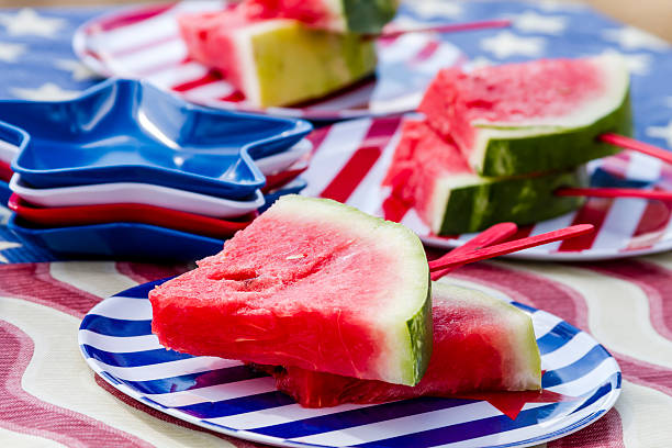 istock Watermelon on a stick at picnic 480646726