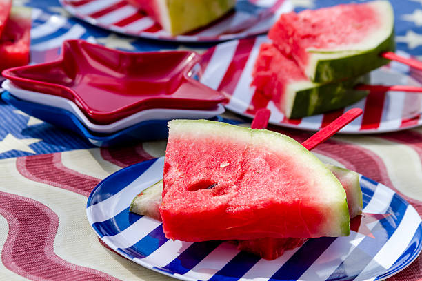 istock Watermelon on a stick at picnic 480646738