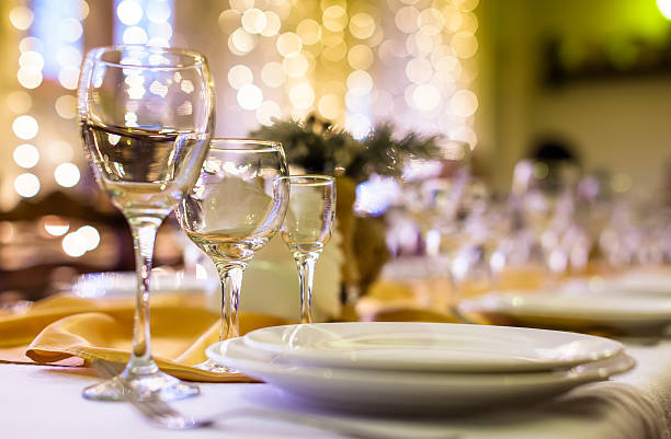 istock Served table in a restaurant at the holiday eve 480650478