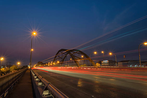 istock Speed lines on the bridge in city. 480652798