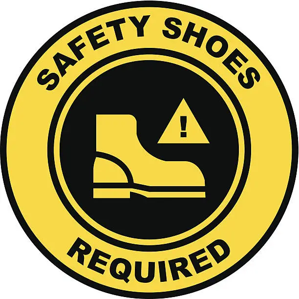 Vector illustration of Safety Shoes Required