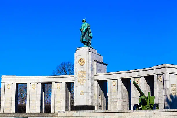 Photo of Soviet War Memorial in Berlin Tiergarten, Germany.  Monument Of