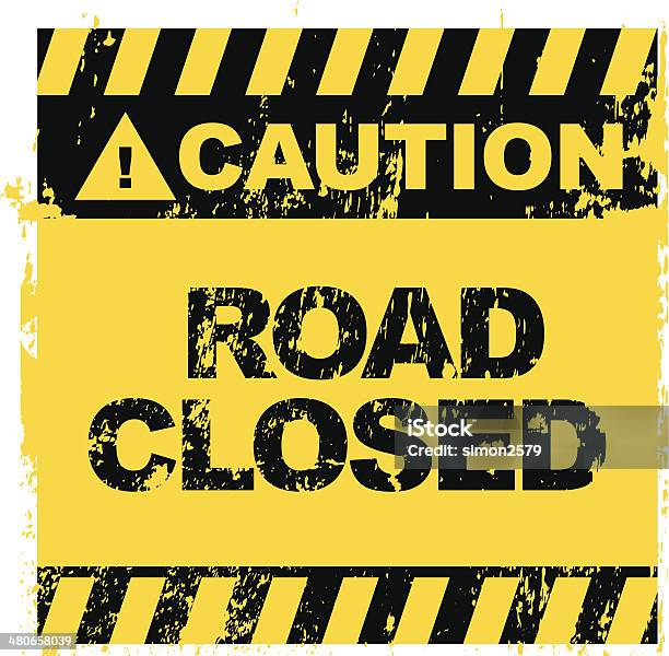 Road Closed Sign Stock Illustration - Download Image Now - Do Not Enter Sign, Construction Industry, Road Sign