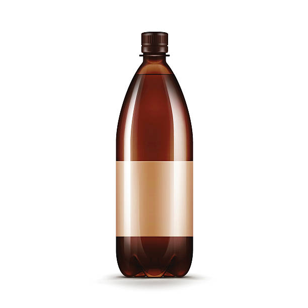 Vector Blank Brown Plastic Water Beer Bottle Isolated Vector Blank Brown Plastic Water Beer Kvass Bottle Isolated on White Background kvass stock illustrations