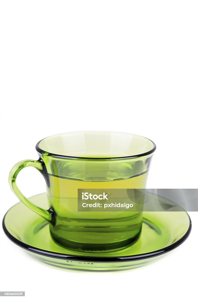 green tea in transparent cup isolated on white green tea in transparent cup and mint isolated on white Backgrounds Stock Photo