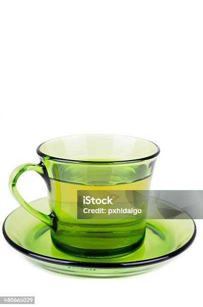 Green Tea In Transparent Cup Isolated On White Stock Photo - Download Image Now - Backgrounds, Bright, Close-up