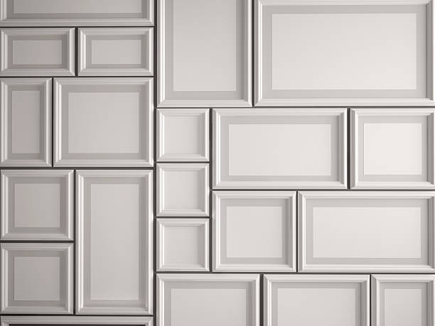 istock 3D illustration of white photo frame on the wall 480684690
