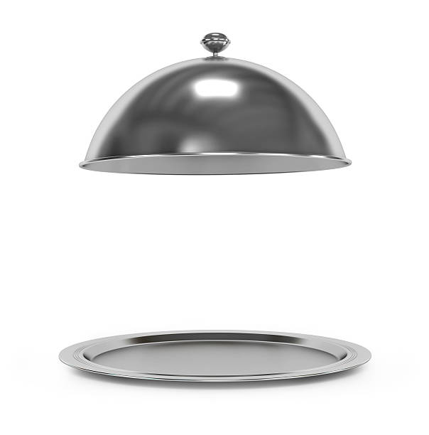 istock Restaurant cloche with open lid on a white background. 480684696