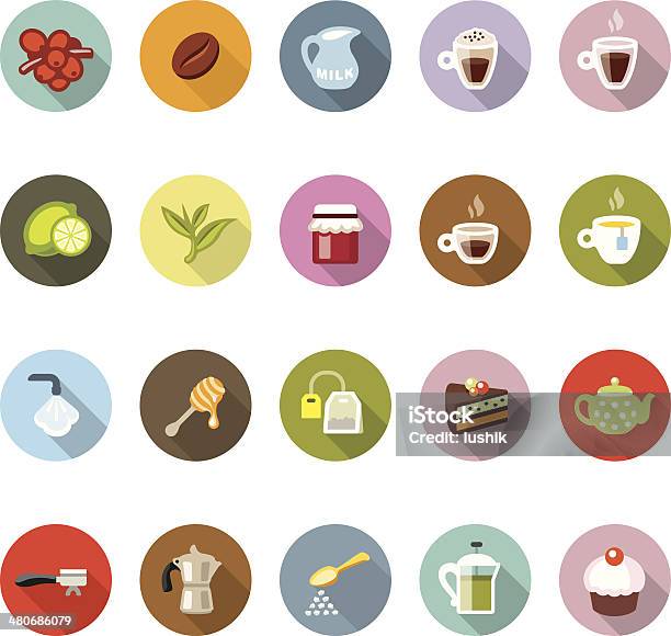 Ilustración de Cafémodico Iconos y más Vectores Libres de Derechos de Hojas de té secas - Hojas de té secas, Té - Bebida caliente, Café - Cultivo