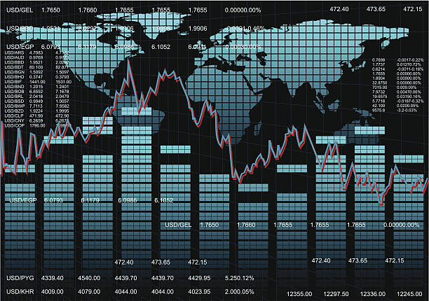 ilustrações de stock, clip art, desenhos animados e ícones de fundo do mercado de bolsa de valores - wall street