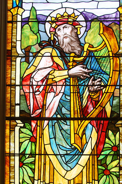 istock Biblical Harp Player in Stained Glass 480688820