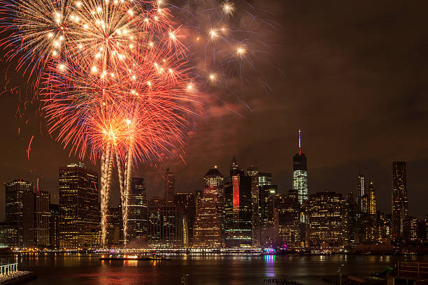 Independence Day With Fireworks in New York City