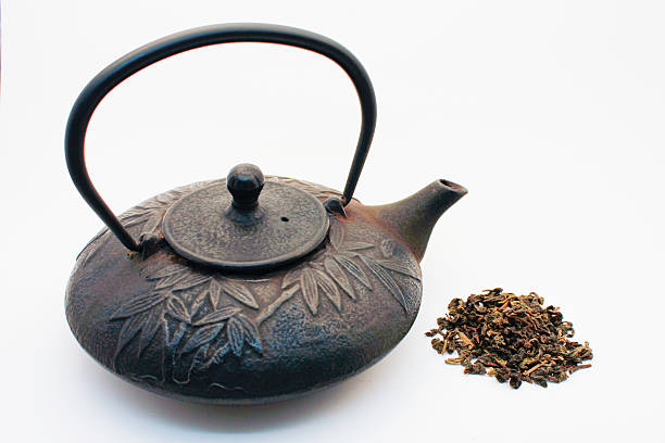 Tetsubin and Loose Tea stock photo