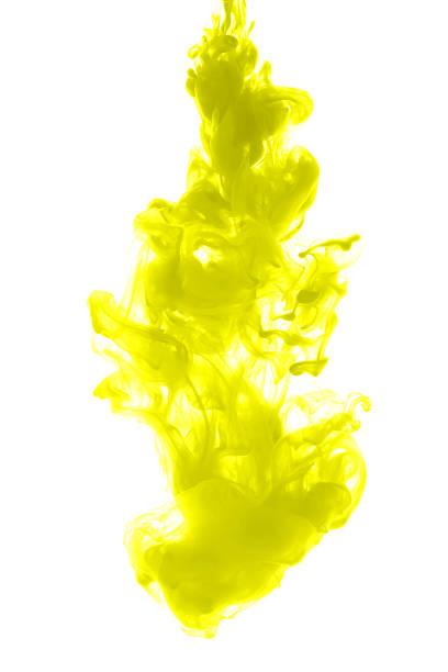 istock Yellow ink dropped into water 480694027