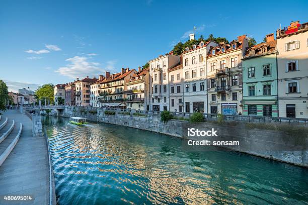 Panorama Of River Ljubljanica Ljubljana Slovenia Europe Stock Photo - Download Image Now