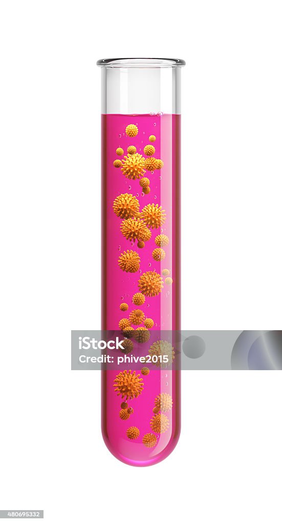 Test tube with bacteria submerged Test tube with yellow bacteria submerged 2015 Stock Photo