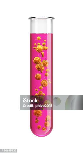 Test Tube With Bacteria Submerged Stock Photo - Download Image Now - 2015, Analyzing, Bacterium