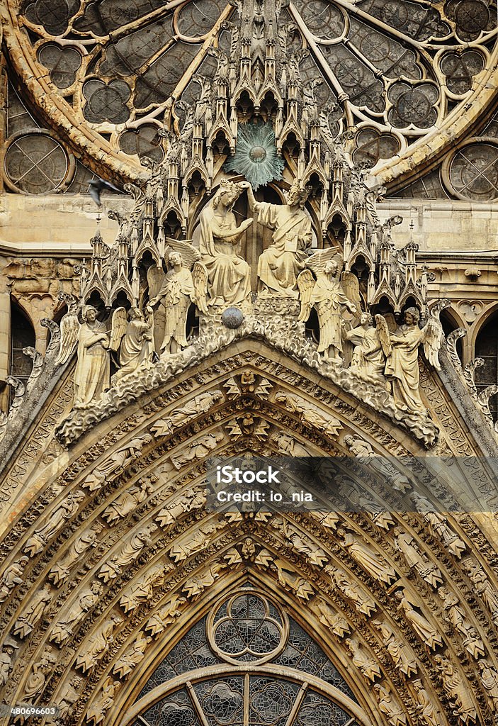 Catedral de Notre-Dame em Reims - Foto de stock de Anjo royalty-free
