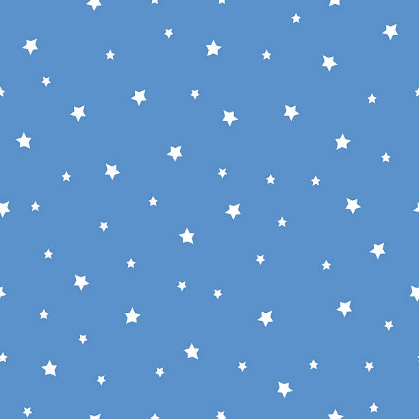 Seamless pattern with stars on blue background. Seamless pattern with stars on blue background. Night sky nature illustration. Cute baby shower background. doodle stock illustrations
