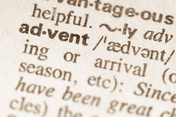 Dictionary definition of word advent stock photo