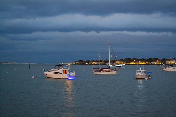 istock Pleasure Boats on the Bay at Dusk 480703090