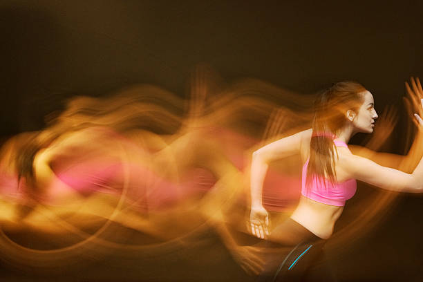 istock Multiple Exposure - Sports woman running 480705288