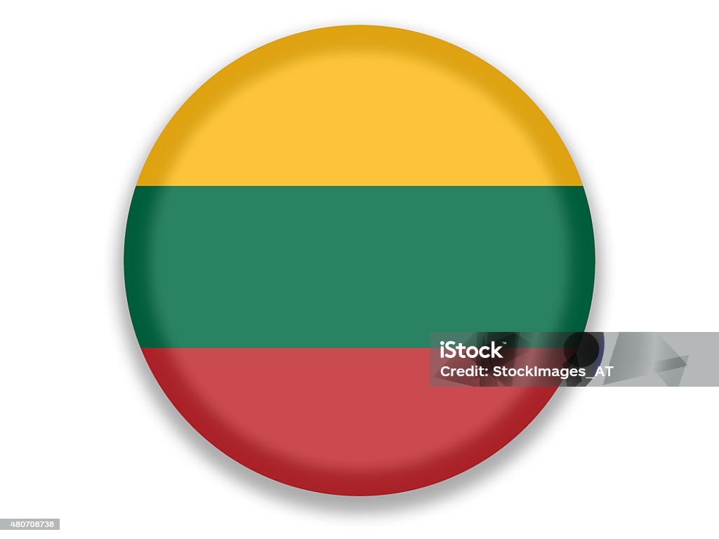 Button National Flag of Lithuania National Flag Button. Professional digitally created image, made with modern equipment. This flag is part of a large series.  2015 stock illustration