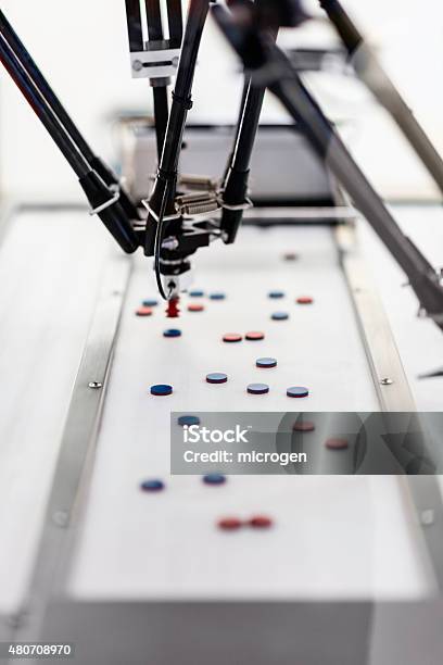 Robotic Handling Machine For Pharmaceutical Industry Stock Photo - Download Image Now