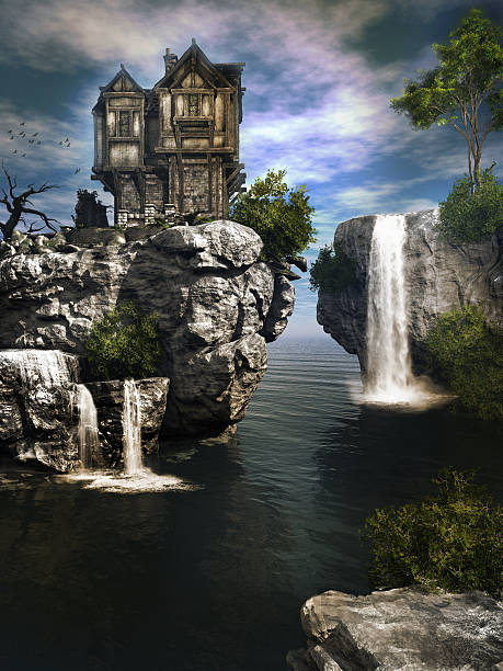 istock The house over waterfall 480713886