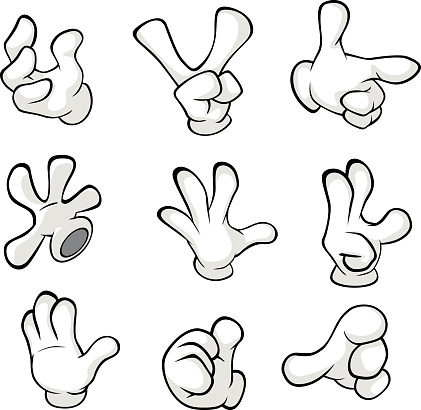 ✓ Hands in gloves cartoon Stock Photos