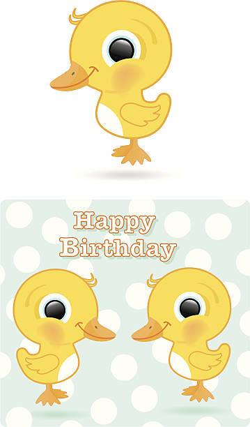 cute duckling, vector art illustration