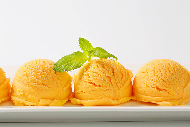 istock Scoops of apricot ice cream 480717103