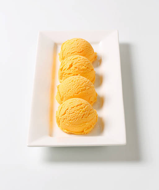 istock Scoops of apricot ice cream 480717131