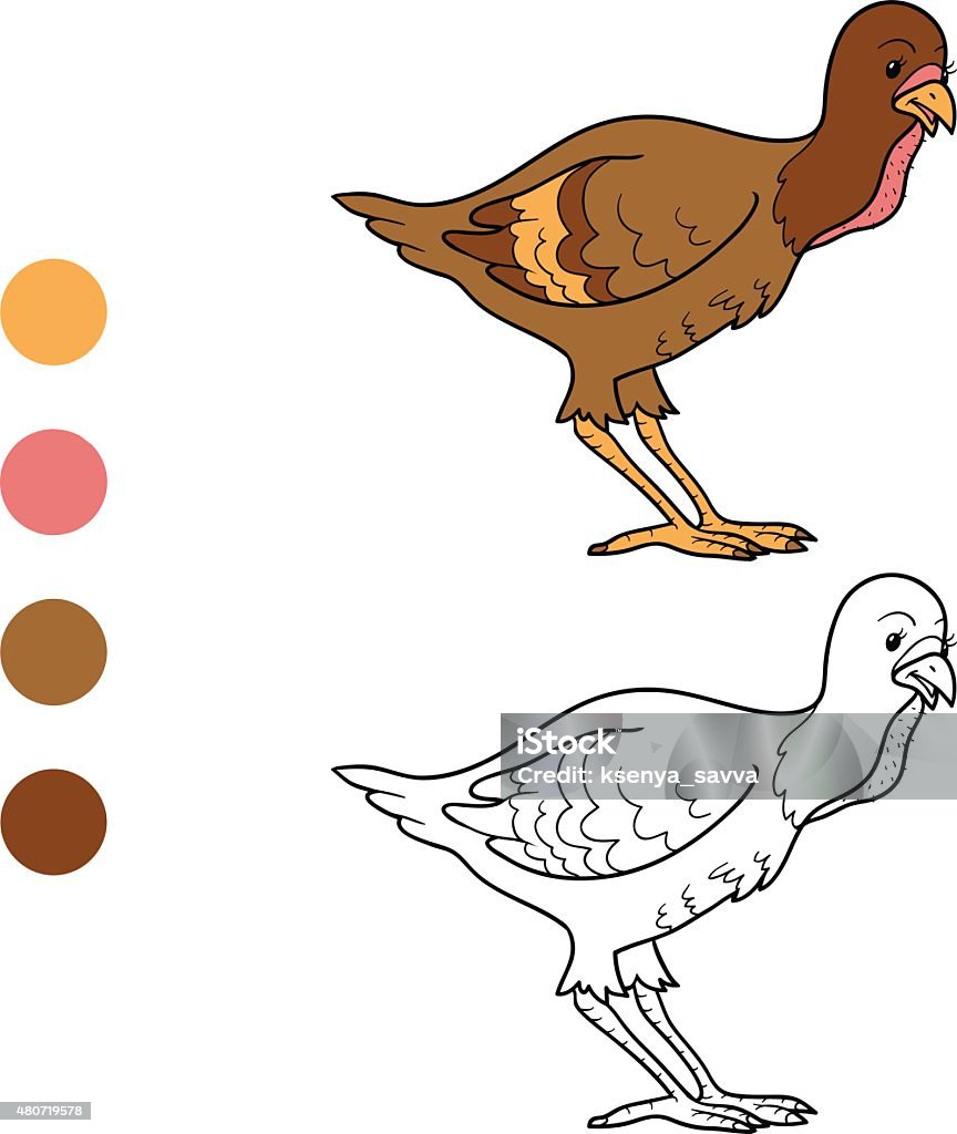 Coloring book (turkey chick) Coloring book for children (turkey chick) Coloring stock vector