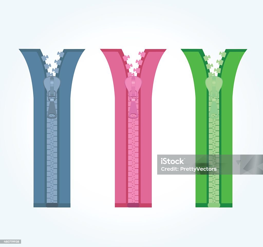 Zipper Visualization Vector Zipper Flat Illustration Set Stock Illustration - Download Image ...