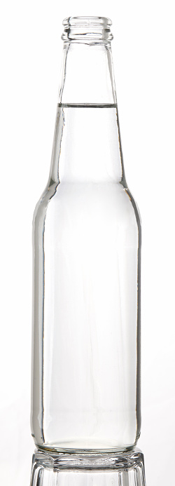 Soda, soft drink, beer glass bottle - on a white background