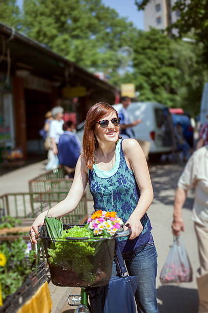 istock Female Is Going From Market Place 480720828