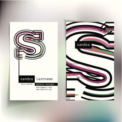 Business card design with letter s