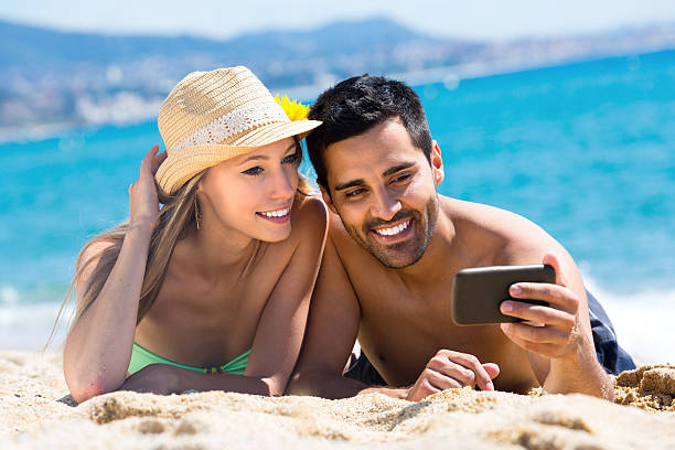 istock Couple taking selfie on vacation 480723520