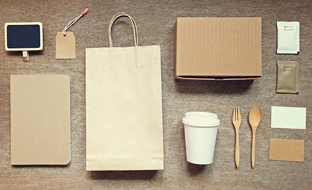 istock Coffee identity branding mockup set top view 480723942