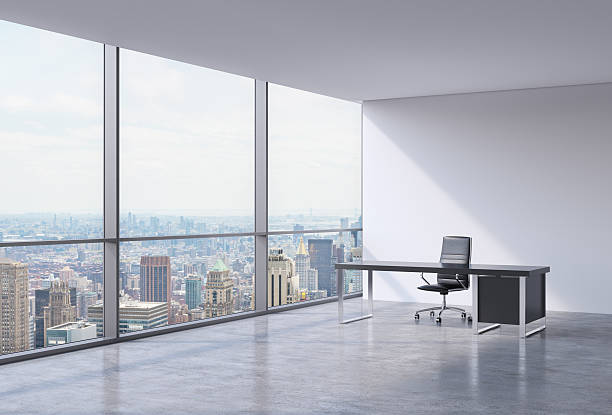 istock workplace in a modern corner panoramic office in New York 480724622