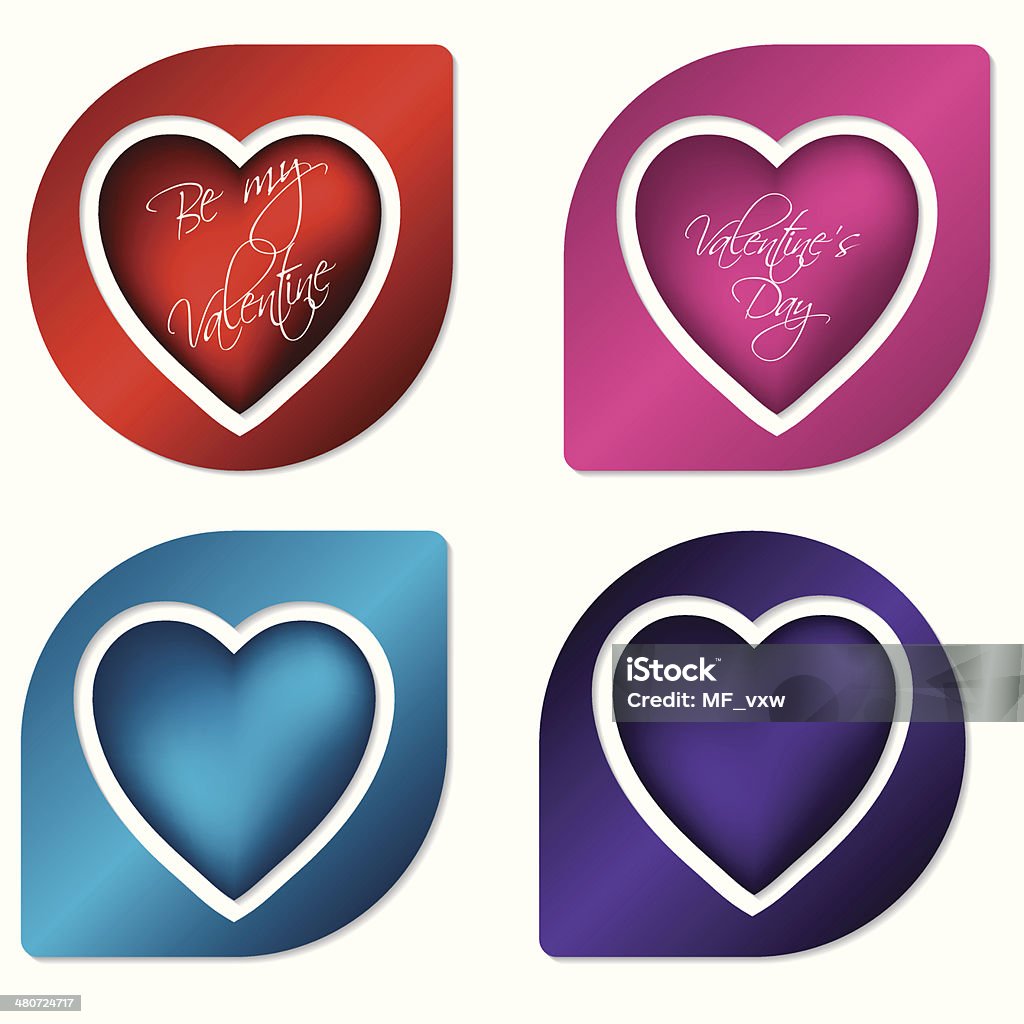Heart Labels Custom Heart Label Design Set Stock Illustration - Download Image Now ...