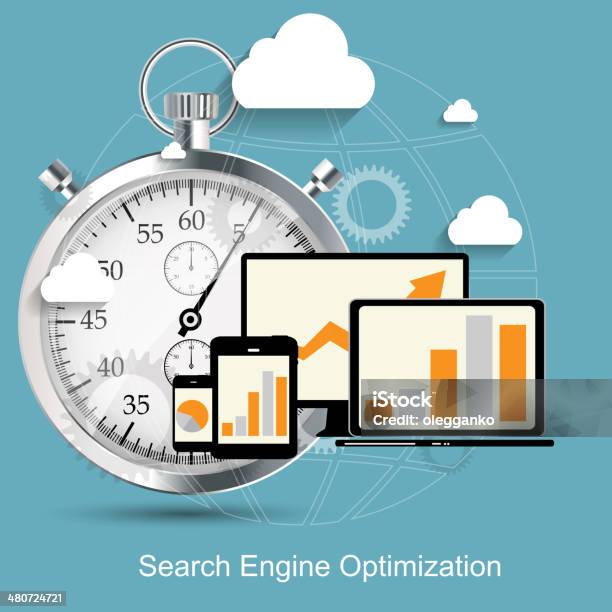 Vetores de Seomotor De Pesquisa Otimização De Ícone Plana Vetor Ilustração e mais imagens de Ampliação