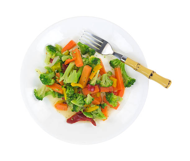 istock Healthy vegetable meal on plate with fork 480724858