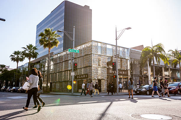 로데오 드라이브, beverly hills, california, usa - bulgari 뉴스 사진 이미지