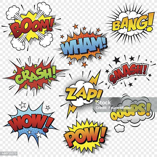 Comic Sound Effects Stock Illustration - Download Image Now - Comic Book, Cartoon, Bang - Single Word