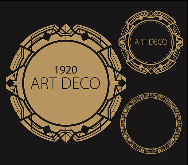 Art Deco Border A set of art deco theme border.  art deco frame stock illustrations